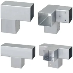 Geen Paalverbinder voor pergola hoekstuk 3-kants 9x9 cm gegalvaniseerd Hot