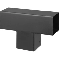 Geen Paalverbinder voor pergola T-verbindingsstuk 3-kants 9x9 cm zwart Hot