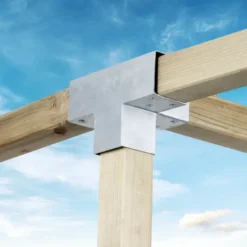 Geen Paalverbinder voor pergola T-verbindingsstuk 4-kants 7x7 cm gegalvaniseerd Clearance