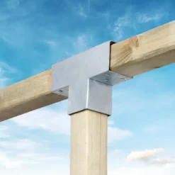 Geen Paalverbinder voor pergola T-verbindingsstuk 3-kants 9x9 cm gegalvaniseerd Hot