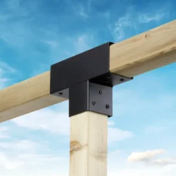 Geen Paalverbinder voor pergola T-verbindingsstuk 3-kants 7x7 cm zwart Discount