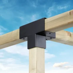 Geen Paalverbinder voor pergola T-verbindingsstuk 4-kants 7x7 cm zwart Outlet
