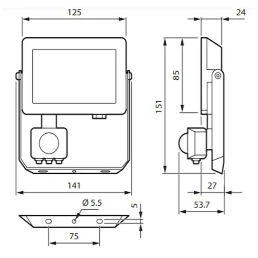 Philips breedstraler met bewegingssensor 1900 lumen 4000K 20W