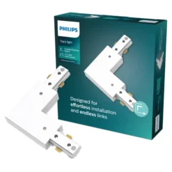 Philips EasyLink L-vormige connector linkse hoek railverlichting wit Hot