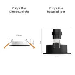 Philips Hue inbouwspot zwart Ø90mm