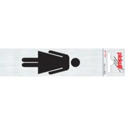 Pickup Alu deurbordje dames symbool 165x44 mm