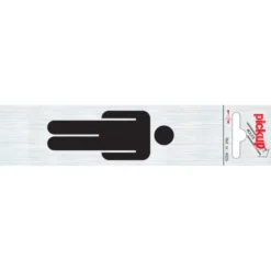 Pickup Alu deurbordje heren symbool staand 165x44 mm