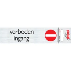 Pickup Alu deurbordje verboden ingang 165x44 mm