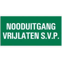 Pickup bord nooduitgang vrijlaten 15x30 cm