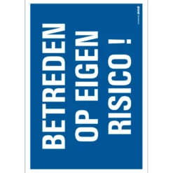 Pickup Combibord 23x33 cm Betreden op eigen risico