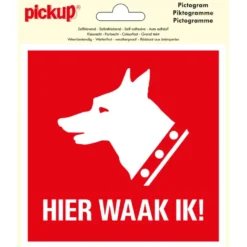 Pickup pictogram 15x15 cm hier waak ik !