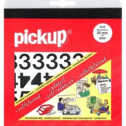 Pickup plakcijfers 0-9 Helvetica zwart 20 mm