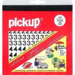 Pickup plakcijfers 0-9 Helvetica zwart 10 mm