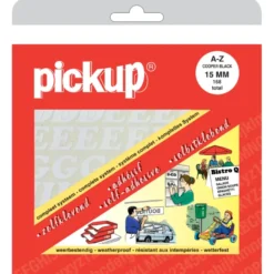 Pickup plakletter A-Z wit 15 mm