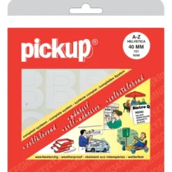 Pickup plakletter A-Z wit 40 mm