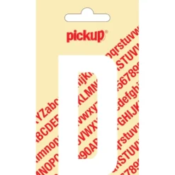 Pickup plakletter D wit mat 90 mm
