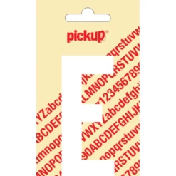Pickup plakletter E wit mat 90 mm