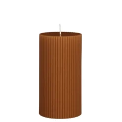 Pilaar kaars donker bruin - h13xd7cm