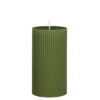 Pilaar kaars donker groen - h13xd7cm