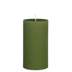 Pilaar kaars donker groen - h13xd7cm