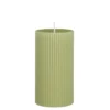 Pilaar kaars licht groen - h13xd7cm