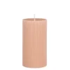 Pilaar kaars licht roze - h13xd7cm