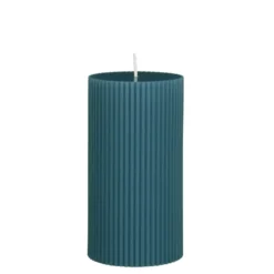 Pilaar kaars paraffine blauw - h13xd7cm