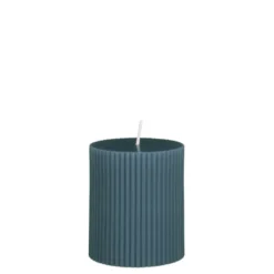 Pilaar kaars paraffine blauw - h8xd7cm