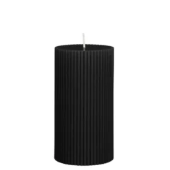 Pilaar kaars paraffine zwart - h13xd7cm