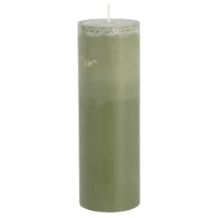 Pilaar kaars stearine donkergroen - h20xd6,8cm