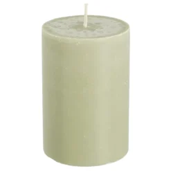 Pilaar kaars stearine lichtgroen - h10xd6,8cm