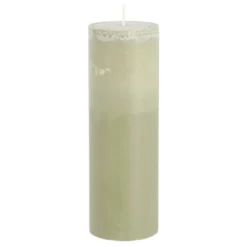 Pilaar kaars stearine lichtgroen - h20xd6,8cm