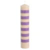 Pilaar kaars stearine licht roze lila - h25xd5cm