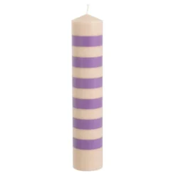 Pilaar kaars stearine licht roze lila - h25xd5cm
