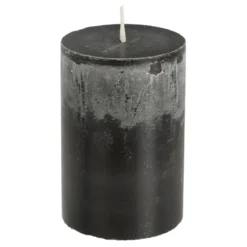 Pilaar kaars stearine zwart - h10xd6,8cm