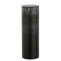 Pilaar kaars stearine zwart- h20xd6,8cm