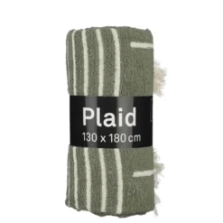 Plaid streep d.groen - l180xb130cm
