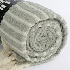 Plaid streep l.groen - l180xb130cm