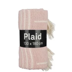 Plaid streep l.roze - l180xb130cm