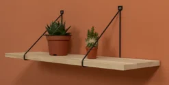 Duraline Plankdrager dun metaal zwart 2 stuks Outlet