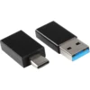Q-link adapter 1x USB-C/A en 1x USB-A/C zwart Hot