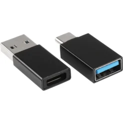 Q-link adapter 1x USB-C/A en 1x USB-A/C zwart Hot