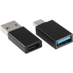Q-link adapter 1x USB-C/A en 1x USB-A/C zwart Hot