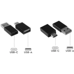 Q-link adapter 1x USB-C/A en 1x USB-A/C zwart Hot