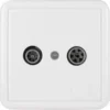 Q-link coax contactdoos rtv eind/rijgbaar opbouw wit Best