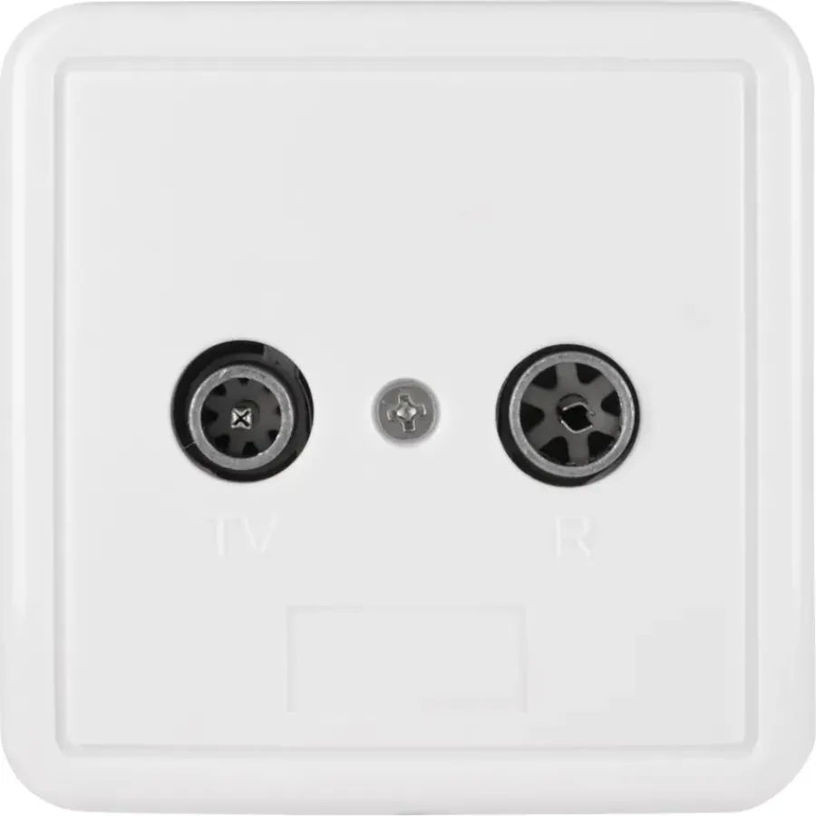 Q-link coax contactdoos rtv eind/rijgbaar opbouw wit Best