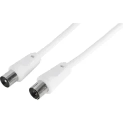 Q-link coax kabel 3CV2 HF stekker recht 2 meter wit