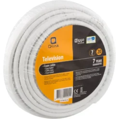 Q-link coax kabel 20 meter wit kabelkeur Outlet