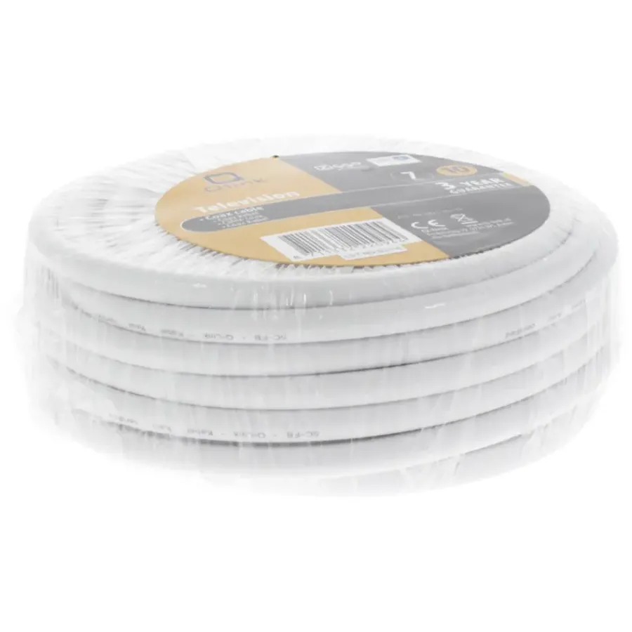Q-link coax kabel 10 meter wit kabelkeur Outlet