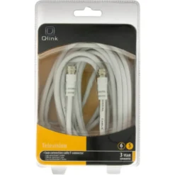 Q-link coax kabel RG59 met F-connector 5 meter wit Best